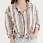 American Eagle  Outfitters Multicolor Oversized Fit Button Down Shirt Small Photo 0