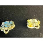 Stunning Vintage Clip On Earrings Faux Pearl Rhinestones Silver Tone Coquette Photo 3