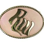 Novelty Belt Buckle Large Raceware Pink Leather Covered L u Photo 0