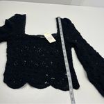 idem Ditto Vicki Idem‎ Ditto Black Crochet Long Sleeve Crop Top Womens Bohemian Small NEW Photo 6
