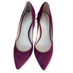 Loeffler Randall women’s suede fringe trim accent d’orsay maroon size 7.5B Photo 9