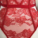 Victoria's Secret Victoria’s Secret Bombshell Red Lace Teddy Bodysuit (Flaw) Size Large Photo 3