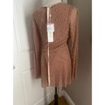 Oh Polly Embellished Wrap Over A-Line Mini Dress in Beige by  size US 6 Photo 4