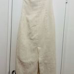 ZARA  Textured Strapless Tube Midi Dress Ivory Cream size S Photo 5