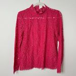J.Crew  Scalloped Lace Mockneck Top Dragon Fruit Pink Size 2 Photo 1
