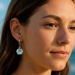 Handcrafted earrings with sparkly clear Swarovski crystal Silver Photo 0