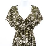 BCBGMAXAZRIA Y2K 2000s BCBG  Floral Print V Neck Wrap Around Tie Back Tunic Top Photo 2