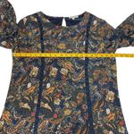 DR2 Daniel Rainn Paisley Shift Dress Open Trim Bell Sleeves Blue Red Size L Size L Photo 6