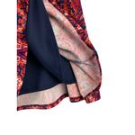 Renee C Womens Skirt Made In USA Vibrant Red & Blue Baroque Pattern Medium Cotto Photo 1