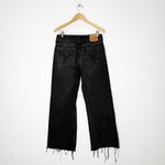 Levi's Levi’s Super Low Wide Leg Jeans Women’s Size 28 Black 100% Cotton Raw Hem Photo 1