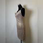 Champagne Sequin Slip Mini Dress size L โ Crisscross Back Gold Size L Photo 1