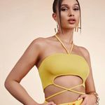 SheIn Yellow Crop Top Photo 0