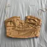ZARA Satin Gold Corset Cropped Top Photo 1