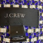 J.Crew Blue & White Tweed Women’s Silk Blend 3/4 Sleeve Cropped Blazer Photo 5