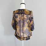 Staring At Stars Sheer Pullover Floral Print Top XS Photo 1