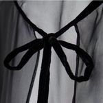 ZARA Black Velvet Long Semi Sheer Cape Poncho Jacket Photo 7