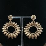 Emerald Green and rhinestone flower dangle earrings Photo 3