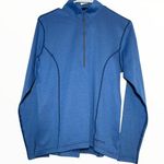 Marmot  1/4 Zip Base Layer Slim Quarter Knit Long Sleeve High Collar Blue Large Photo 0