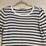 Loft  Women's‎ Sweater Sz S Black White Striped Long Sleeve Crew Neck Photo 1