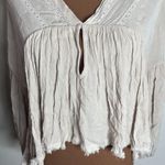 Free People Long puff sleeves Oversize Cropped Boho blouse Tan/Cream size XS Photo 7