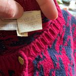 Vtg 80s eagles eye cardigan sweater Blue Size L Photo 2