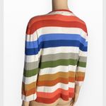 Orvis  striped silk blend button up cardigan Sz Medium Photo 4