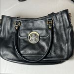 Tory Burch  Black Leather Shoulder Bag with Gold Accents Photo 0