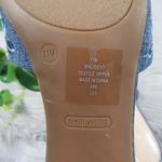 Nine West Denim Blue Lidey Eyelet Slide Block Heel Sandals Women's Size 11 Photo 8