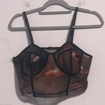 Romwe OXL Sheer Mesh Corset Top Renaissance Art Print Burnout Bustier Photo 0