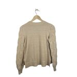 Christian Siriano New York Women’s Crewneck Pointelle Sweater in Beige Size S Tan Photo 6