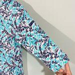 Saint James Atelier Women's Teal & Navy Leaves Jersey Knit Dress Size 6 Photo 3