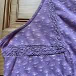 Lucky Brand Lilac Cropped Floral Babydoll Crochet Peplum Top Boho Y2K Size Large Photo 3