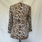 Joseph A Leopard Glitter Cardigan Womens Sweater Sz L Y2K Crystal Bling Glam Photo 7