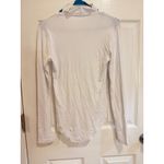 Mango ‎ Pop Mock Neck Bodysuit Long Sleeve V-Neck Top White Size M Photo 1