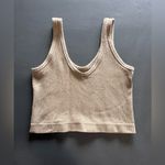 Aerie  Little Ribbed Tan Crop Tank Top Women’s Sz M EUC Photo 3