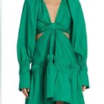 ALC Frank A.L.C. Alexa Cut-Out Poplin Dress NWT Size 0 Viridian Green Cotton Mini Photo 1