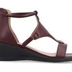 Journee Collection Womens Trayle Wedge Sandals. Size 11. Color: Wine Photo 1