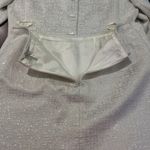 Le Suit  Metallic Skirt Suit Set Women's Size 14 Holiday 2 Piece Silver Cotton Photo 10