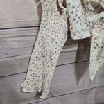 Love Tree Cream Floral Boho Cropped Blouse Ruffle Skirt 2 Piece Set Size Medium Photo 2