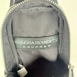 Sondra Roberts  Squared Black Leather Sling Backpack Crossbody Photo 4