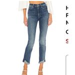 Mother High Waisted Rascal Ankle Slit Flip Zip Fly Blue Denim Jeans Size 26 Photo 2