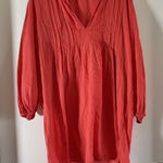Ralph Lauren Lauren  Red Dress Long Sleeves V-Neck Women's Size L Lightweight Photo 0