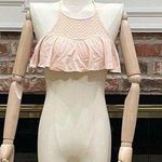 Xhilaration π Cutout solid peach halter bikini top / S / Excellent condition Photo 4