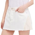 Free People | Size 31 | We the Free Two-Tone Raw Hem Patched Denim Mini Skirt Photo 1