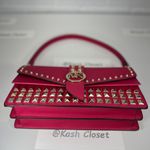 Michael Kors Rubin Red Greenwich Medium Studded Shoulder Bag Photo 6