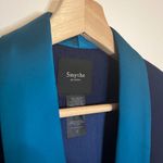 Smythe Les Vestes Navy & Teal Crop Blazer Blue Size 4 Photo 2