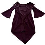 Calvin Klein  Purple 3/4 Bell Sleeve White Faux‎ Pearls Trim Sheath Dress Size 4 Photo 6