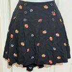 Free People NWT  Black Floral Print Pleated Mini Skirt A Line Flare Size 6 Photo 1