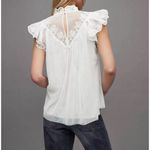 ALLSAINTS NWOT  Lace Blouse White Tops Women Size 4 Flutter Sleeve Photo 2