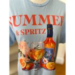 Light Blue Crewneck Short Sleeve Summer & Aperol Spritz Orange Graphic T Photo 5